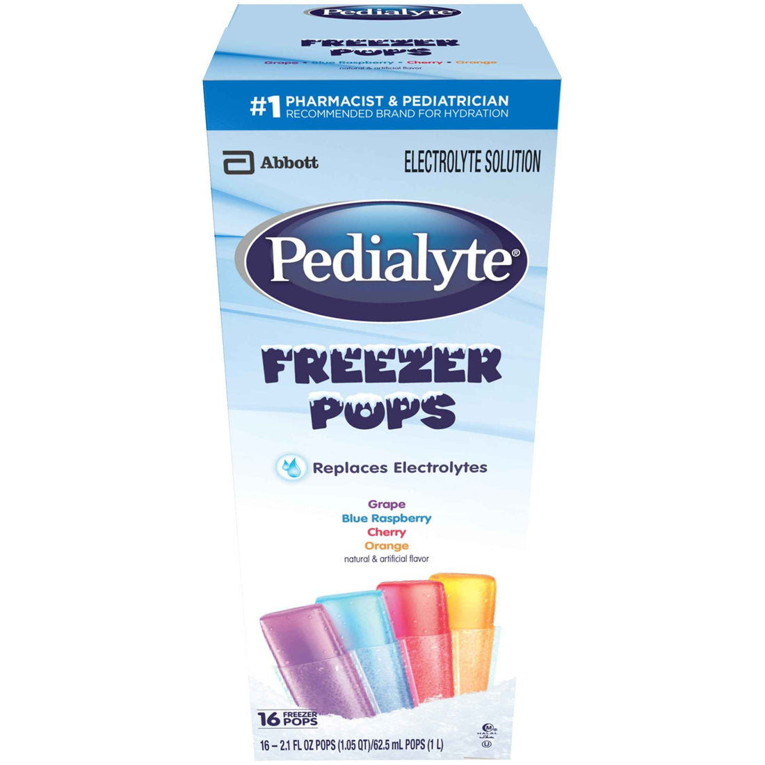 Pedialyte Electrolyte Freezer Pops 16Ct