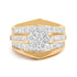 14K Yellow Gold 2-1/3 Cttw Diamond Cluster Channel Set Chevron Shaped Engagement Ring (H-I Color, SI1-SI2 Clarity) - Ring Size 7 by Bids.com