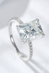 4 Carat Radiant-Cut Sparkala™ 4-Prong Side Stone Ring (Platinum Over Pure Sterling Silver) by Sparkala