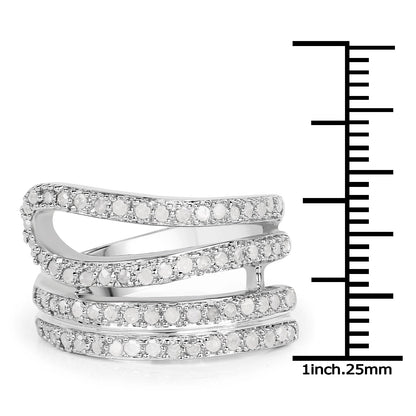 0.83 Carat Genuine White Diamond .925 Sterling Silver Ring by Bids.com