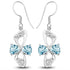 5.06 Carat Genuine Blue Topaz and White Topaz .925 Sterling Silver Earrings  DestGlow