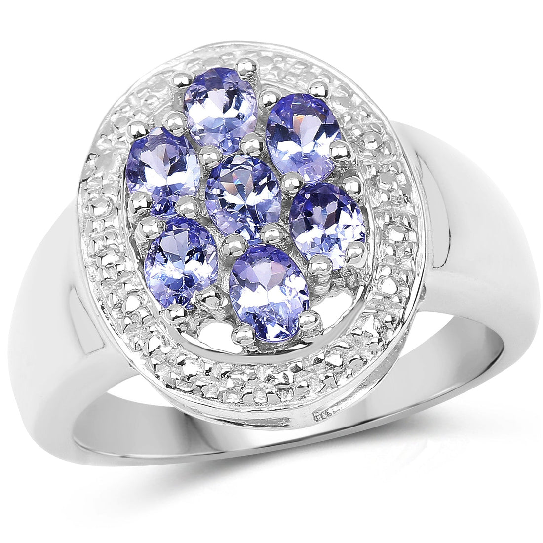 1.19 Carat Genuine Tanzanite .925 Sterling Silver Ring by Bids.com