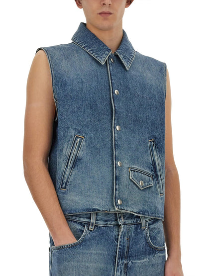 Givenchy Men Denim Vest by Luosophy