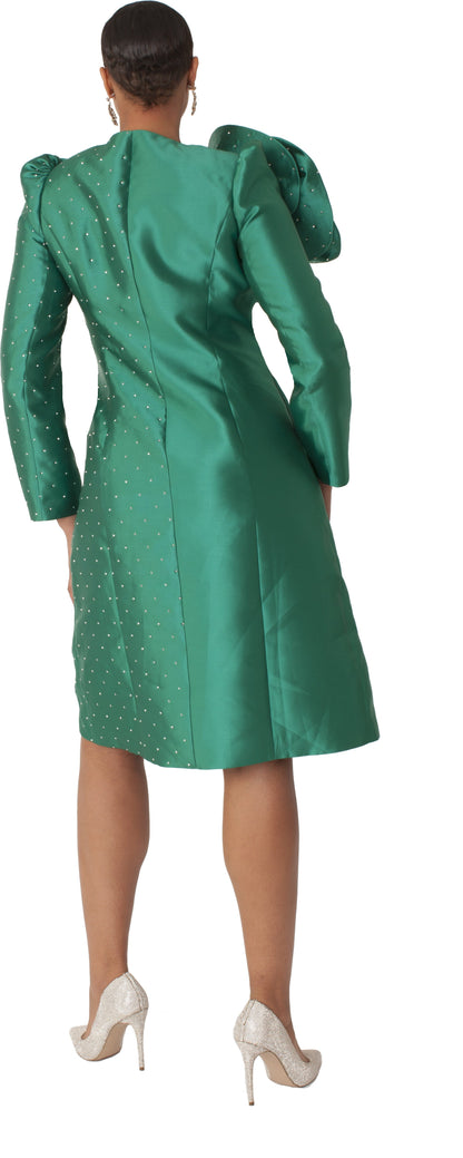 Pearl-Studded Floral Appliqué Coat Dress - 9751 by Tally Taylor