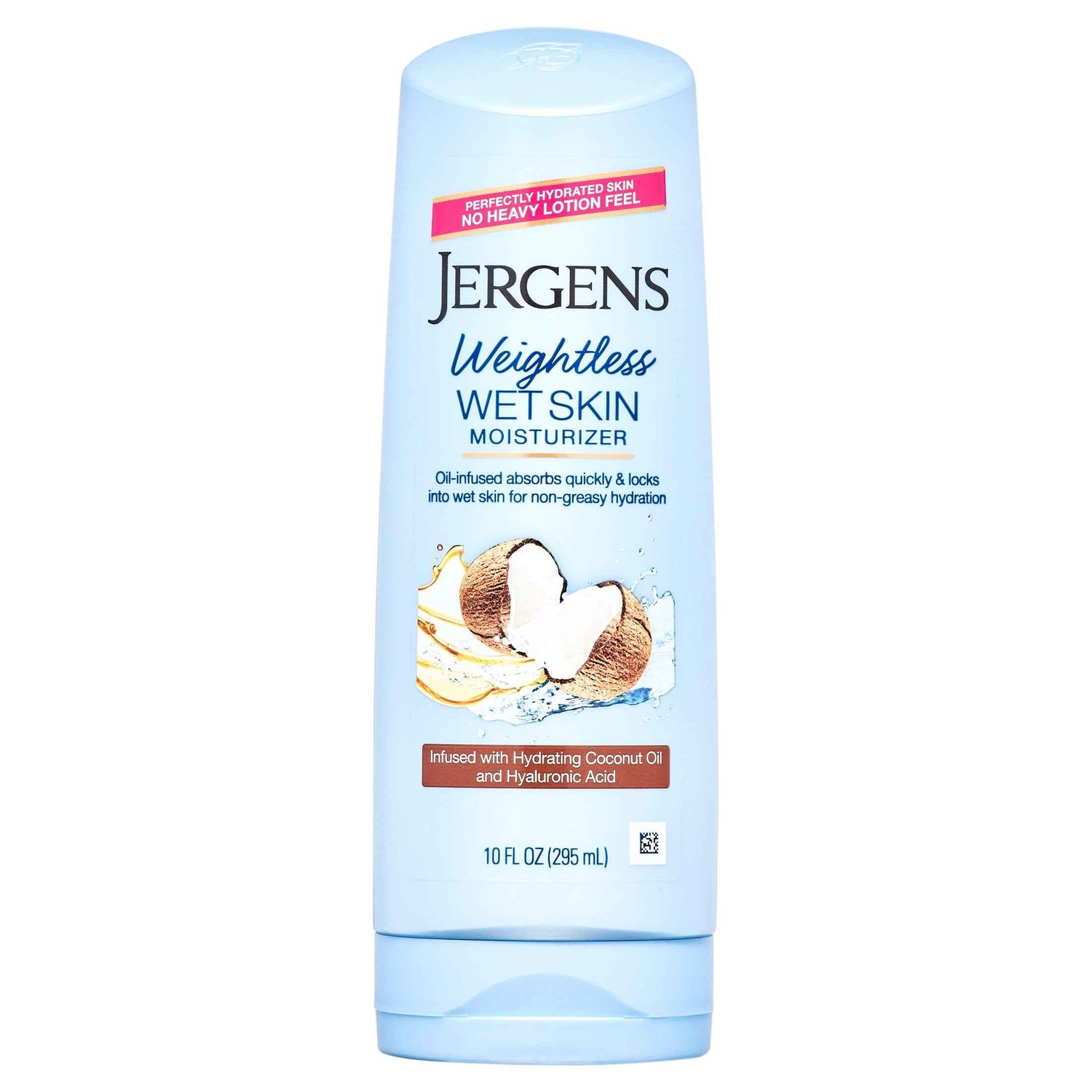Jergens Weightless Wet Skin Moisturizer, Coconut Oil, 10 Fl Oz (295 Ml)