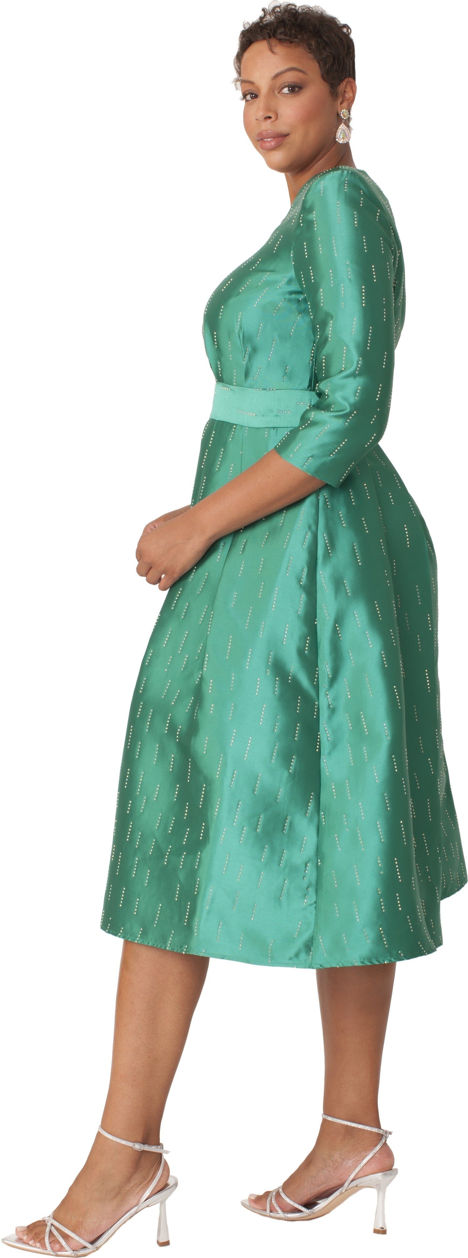 Shimmer A-Line Tea Length Dress - 9763 by Tally Taylor