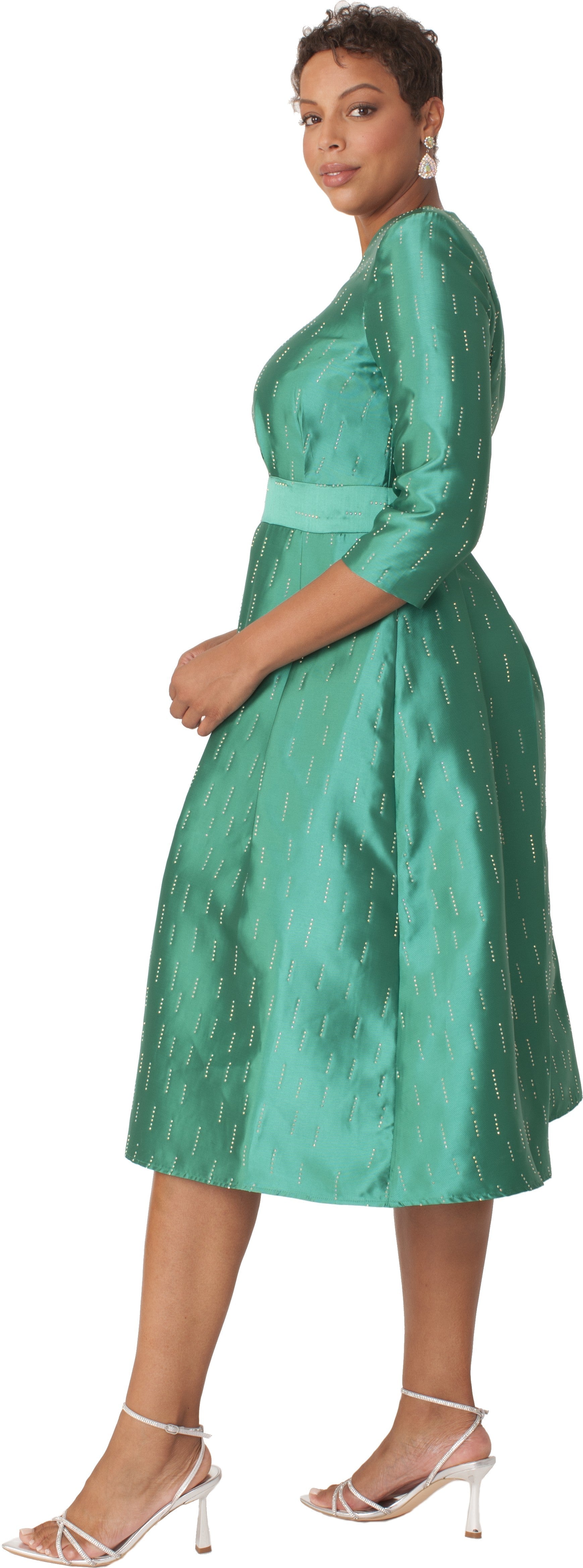 Shimmer A-Line Tea Length Dress - 9763 by Tally Taylor