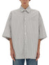Bottega Veneta Men Striped Overshirt With "Bv" Embroidery by Luosophy