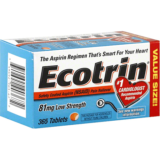 Ecotrin Safety Coated Enteric Aspirin, 81 Mg Low Strength Tablets by Pasteur Pharmacy