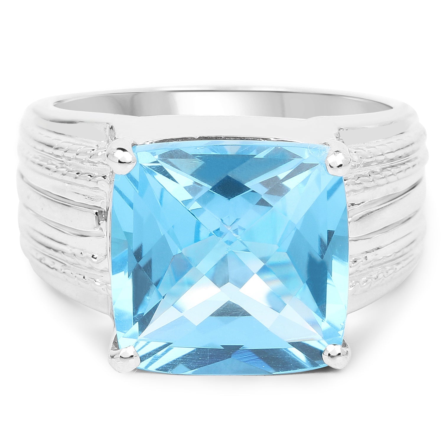 7.50 Carat Genuine Swiss Blue Topaz .925 Sterling Silver Ring by Bids.com