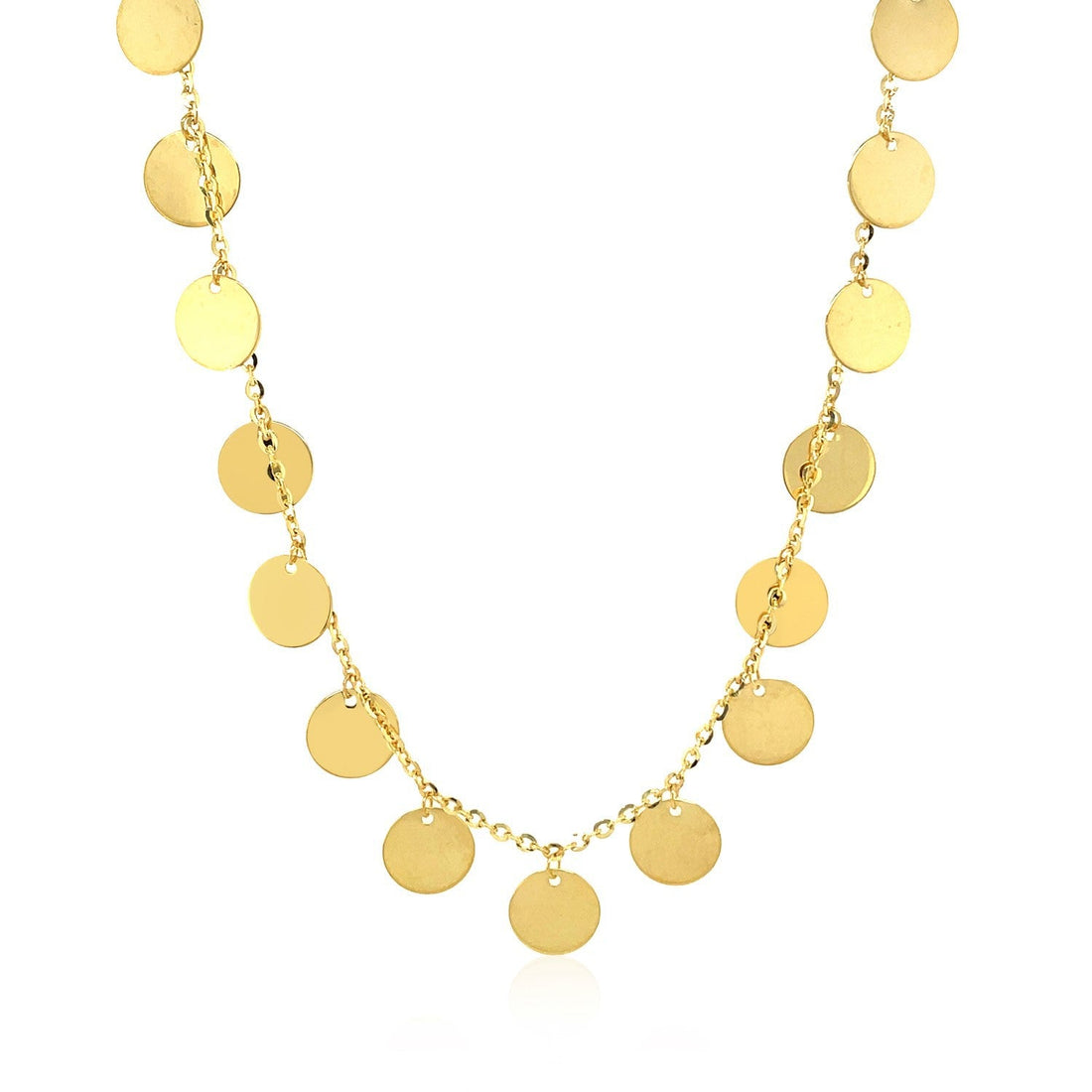 Choker Necklace with Polished Discs in 14k Yellow Gold by Bids.com