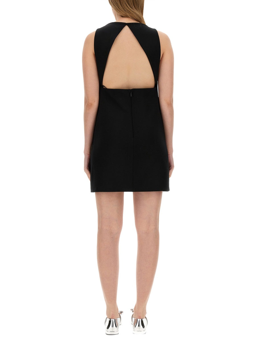 Versace Women Wool Blend Straight Mini Dress With Cut-Out by Luosophy