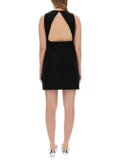 Versace Women Wool Blend Straight Mini Dress With Cut-Out by Luosophy