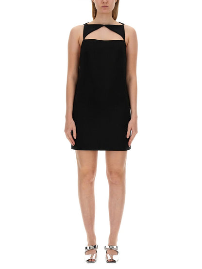 Versace Women Wool Blend Straight Mini Dress With Cut-Out by Luosophy