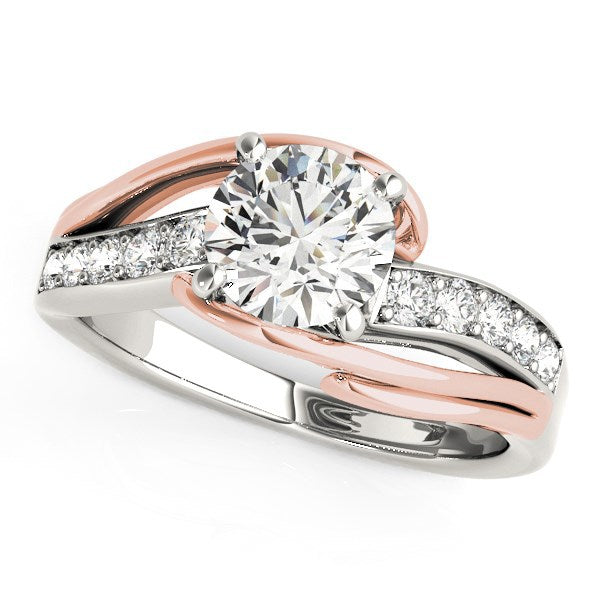 14k White And Rose Gold Bypass Shank Diamond Engagement Ring (1 1/8 cttw) by Bids.com