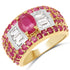 4.23 Carat Glass Filled Ruby and White Topaz .925 Sterling Silver Ring by Bids.com