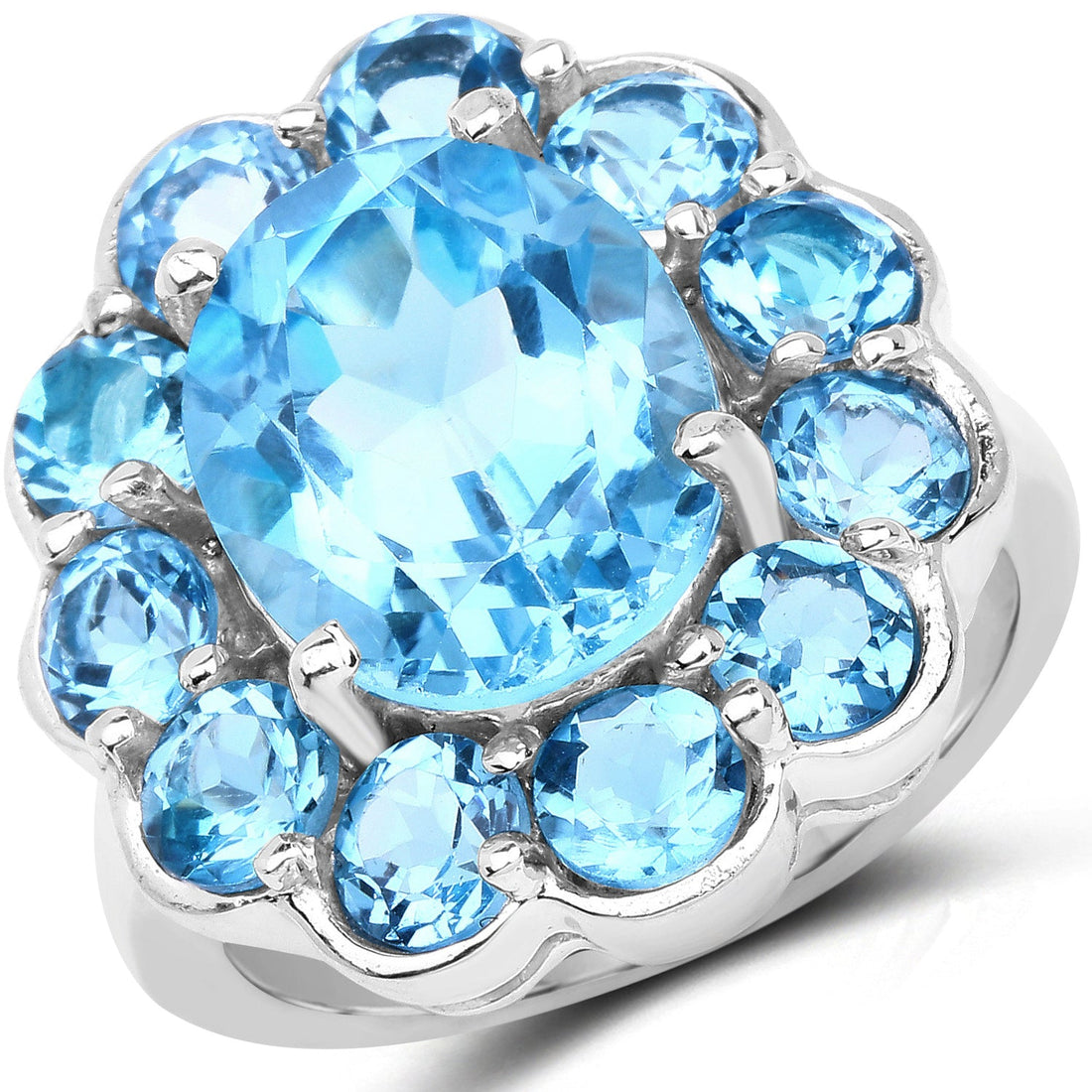 8.77 Carat Genuine Swiss Blue Topaz .925 Sterling Silver Ring by Bids.com