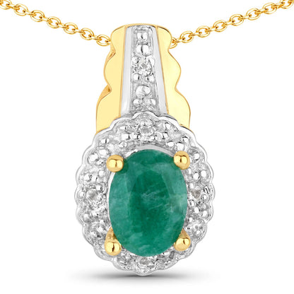 1.71 Carat Dyed Emerald and White Topaz .925 Sterling Silver Jewelry Set by Bids.com
