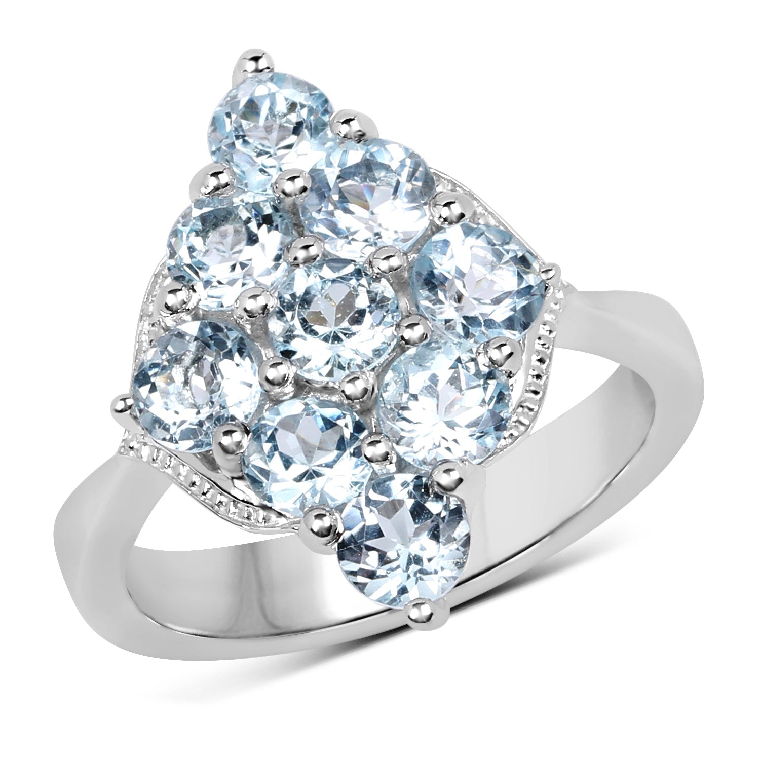 2.88 Carat Genuine Blue Topaz .925 Sterling Silver Ring  DestGlow