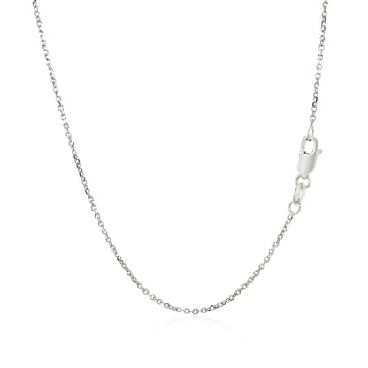 14k White Gold Diamond Cut Cable Link Chain 1.1mm by Bids.com
