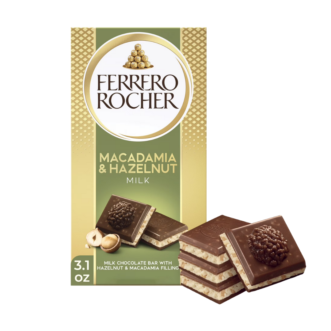 Ferrero Rocher Milk Chocolate Macadamia &amp; Hazelnut Bar (3.1oz) by Farmacias Savia