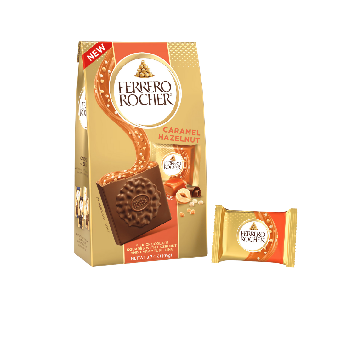 Ferrero Rocher Caramel &amp; Hazelnut Milk Chocolate Squares Bag (3.7oz) by Farmacias Savia