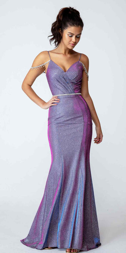 CLEARANCE - Eureka 9811 Cold-Shoulder Mermaid Long Dress (Size L) by DiscountDressShop