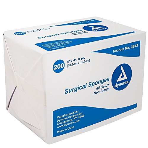Dynarex Surgical Sponges All Gauze 4” X 4”, 8-ply 