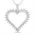 .925 Sterling Silver 1/4 cttw 3-Prong Diamond Open Heart 18" Pendant Necklace (I-J Color, I3 Clarity) by Bids.com