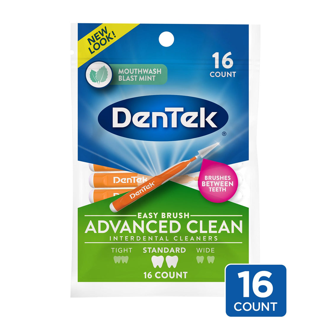 DenTek Slim Brush Advanced Clean Interdental Cleaners, 16 Count by Pasteur Pharmacy