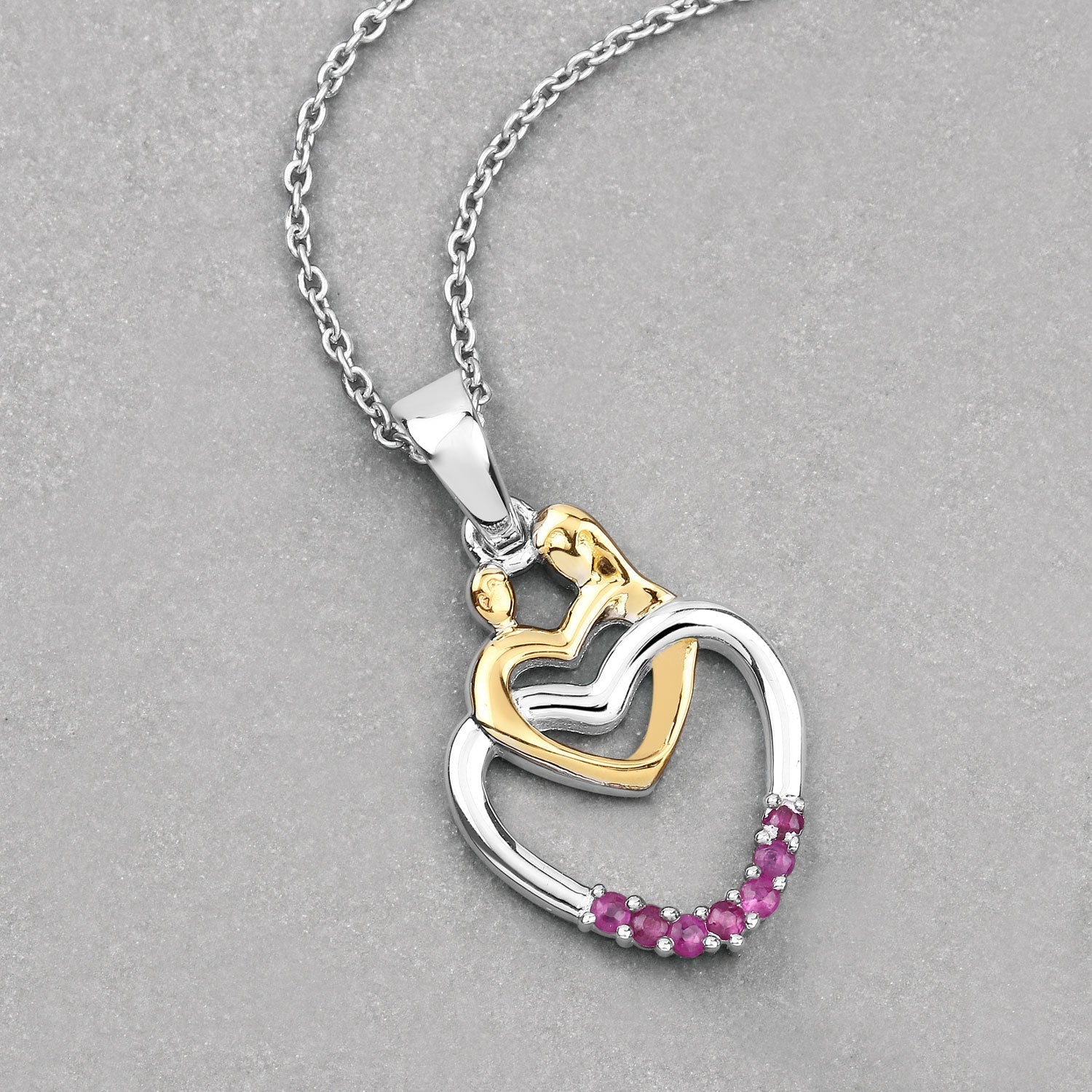 0.14 Carat Genuine Ruby .925 Sterling Silver Pendant by Bids.com