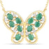1.56 Carat Genuine Emerald and White Zircon .925 Sterling Silver Necklace by Bids.com