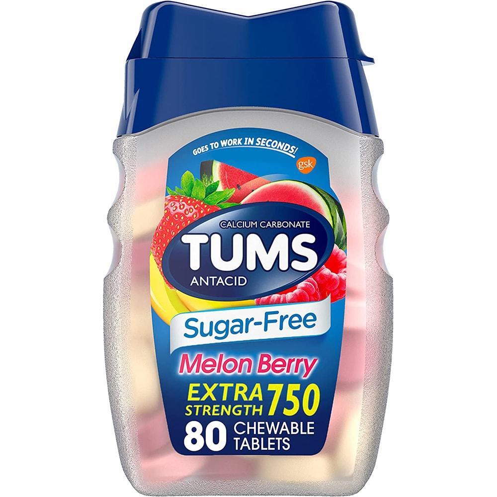 Tums Sugar Free Extra Strength Antacid Melon Berry Chewable Tablets 