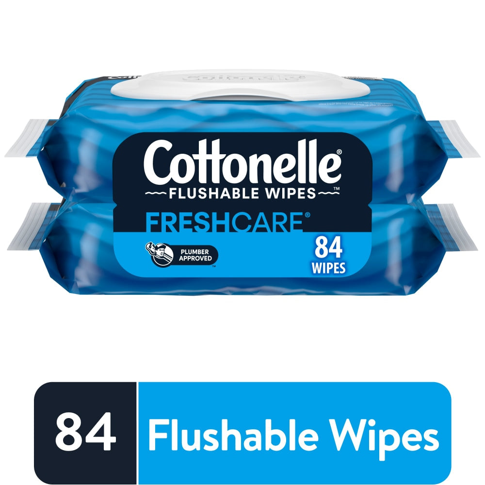 Cottonelle FreshCare Flushable Wipes Refill, 84 ct - Cleansripple Texture by Pasteur Pharmacy