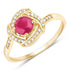 0.63 Carat Genuine Ruby and White Diamond 14K Yellow Gold Ring by Bids.com