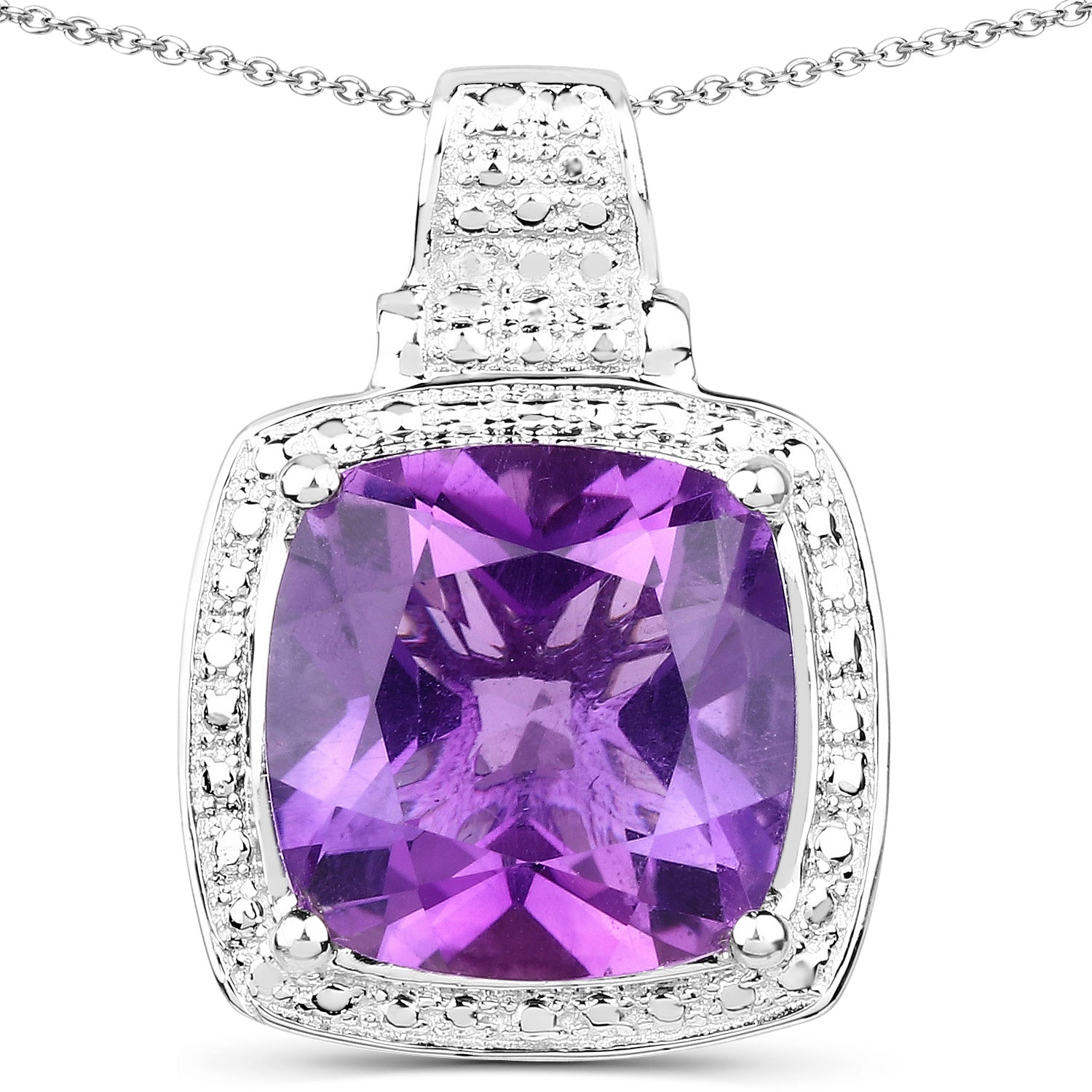 5.85 Carat Genuine Amethyst .925 Sterling Silver Pendant by Bids.com