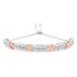 .925 Sterling Silver 1/4 Cttw Round-Cut Diamond X & Tapered Bar Miracle-Set Bolo Bracelet (I-J Color, I3 Clarity) - Two Tone Rose Gold & Silver by Bids.com