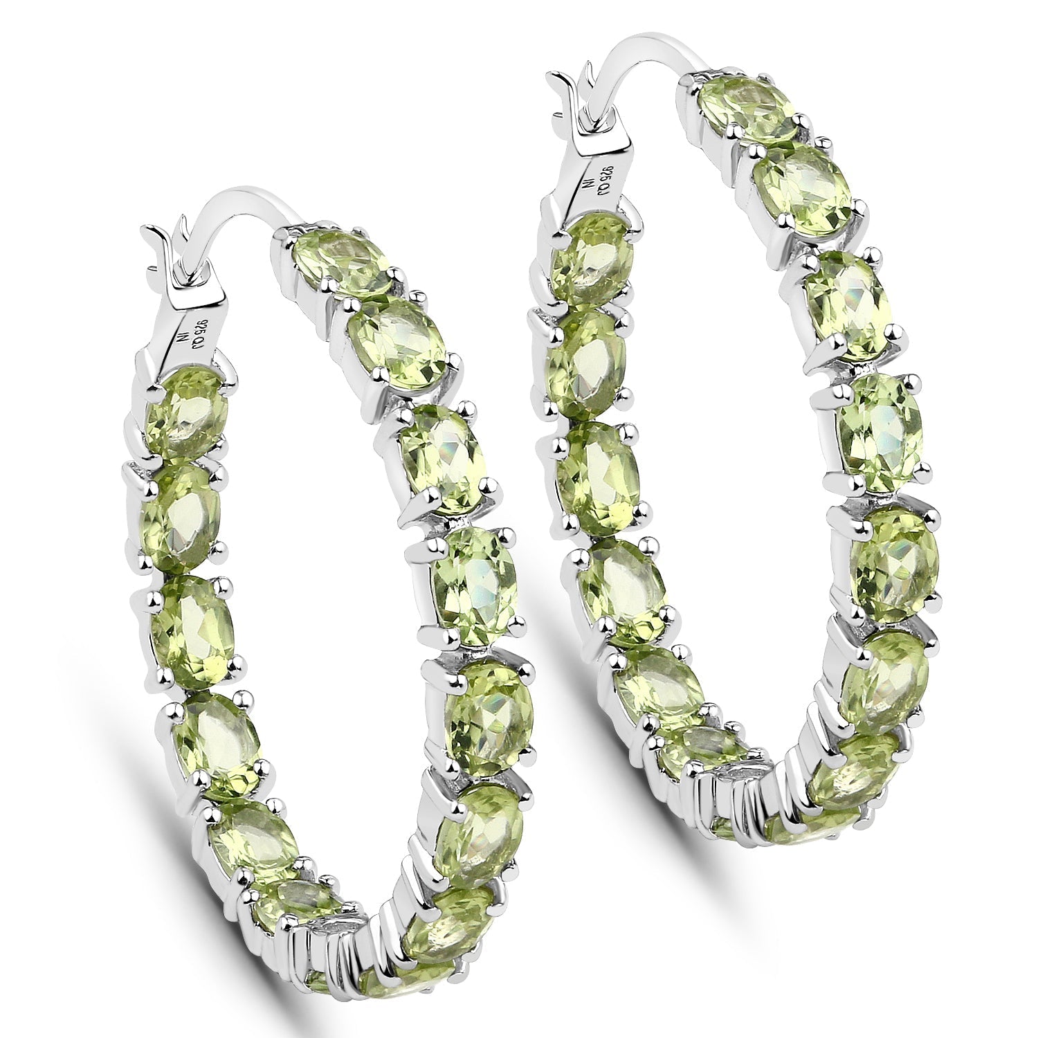 5.10 Carat Genuine Peridot .925 Sterling Silver Earrings  DestGlow