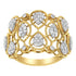 14K Yellow Gold Diamond Art Deco Ring (1/2 Cttw, H-I Color, I1 Clarity) - Size 7 by Bids.com