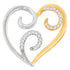 10K Two-Toned Gold 1/10 cttw Round Cut Diamond Swirl Heart Accent Pendant Necklace (H-I, I1-I2) by Bids.com