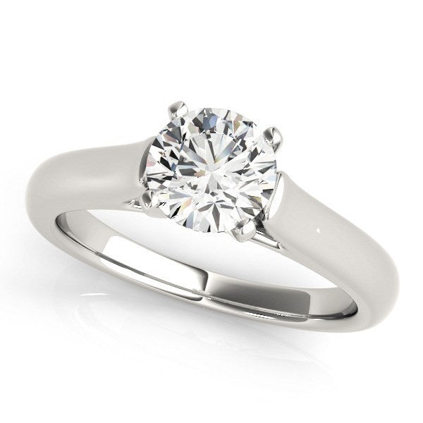 14k White Gold Cathedral Design Solitaire Diamond Engagement Ring (1 cttw) by Bids.com