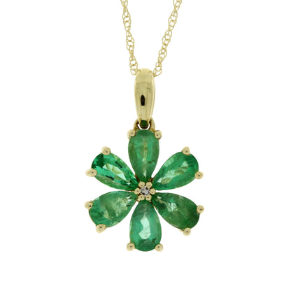 Emerald Diamond Fashion Pendants 14KT Yellow Gold by Bids.com