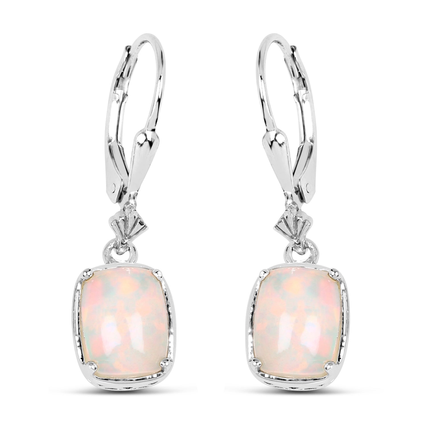 2.52 Carat Genuine Ethiopian Opal .925 Sterling Silver Earrings  DestGlow