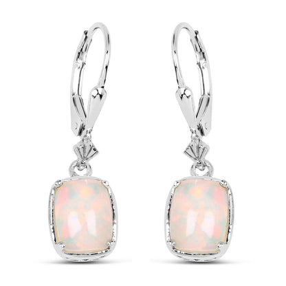 2.52 Carat Genuine Ethiopian Opal .925 Sterling Silver Earrings  DestGlow