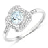 0.46 Carat Genuine Aquamarine and White Diamond 14K White Gold Ring by Bids.com
