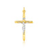14k Two Tone Gold Cross Pendant  DestGlow