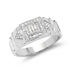 14K White Gold Plated 0.21 Carat Genuine White Diamond .925 Sterling Silver Ring by Bids.com