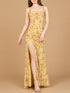 Beaded Corset Gown with Slit by Lara New York