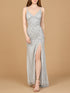 Beaded Lace-up Dress with Slit by Lara New York