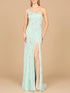 One Shoulder Beaded Gown with Slit by Lara New York